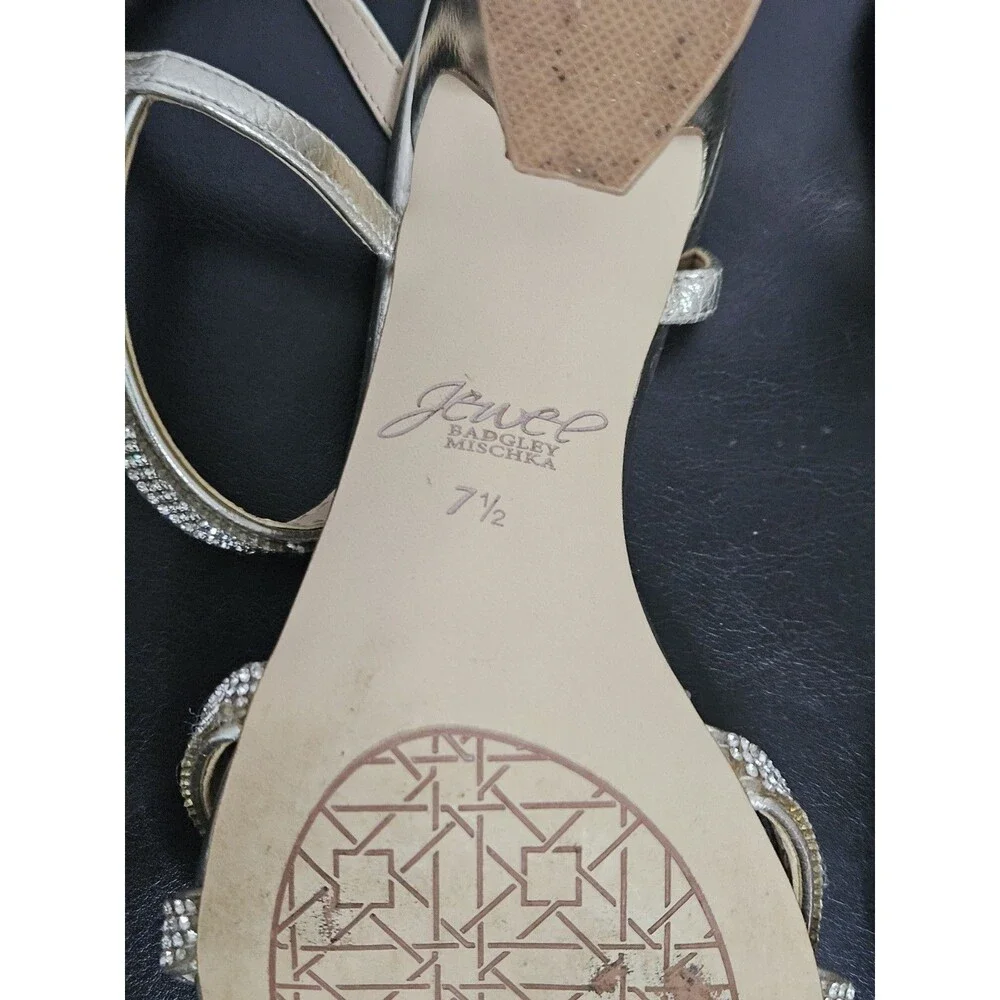 Sz 7.5 - Jewel Badgley Mishcka Sandals Gold Jewels
